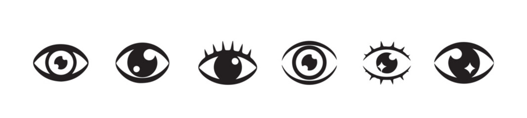 Stylized eye icon, eye symbol, open eyes icons, human eye icons, eyesight symbol vector illustration EPS 10.