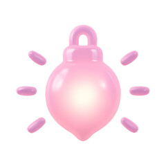PNG Glossy pink glowing ornament