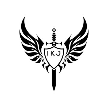 Winged Sword and Shield Logo Design, Tribal Warrior Emblem Vector, IKJ Later Logo, 

IKJ sword, shield, IKJ wings, logo, IKJ emblem, crest, IKJ insignia, tribal, IKJ tattoo, warrior, IKJ knight, guard