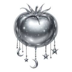 Obraz premium PNG Metallic celestial tomato art