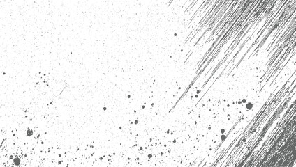 Grey splatters and streaks on white texture