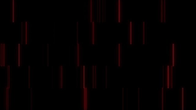 Abstract red lines glowing on black background stock footage motion graphics animation visuals element loopable backdrop, technology, futuristic, modern, dark, neon
