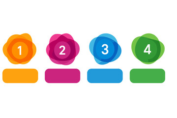 Vector infographic template with 4 colorful number options. For business diagram, workflow layout, process chart, web design banner, and presentation elements. Abstract steps.