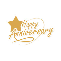 Happy Anniversary lettering Vector Illustration