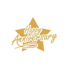 Happy Anniversary lettering Vector Illustration