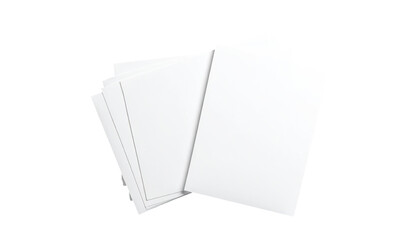 Three blank white sheets of paper overlapping