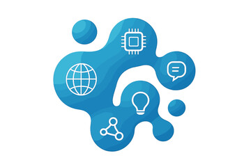 Technology integration vector concept. Abstract background with icons. Digital strategy for internet, network, connection, communication, global business, innovation, media.