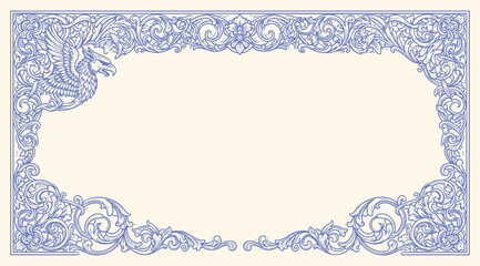 Vintage Baroque Victorian frame border, frame flower pattern vector floral engraved scroll ornament leaf retro decorative design. filigree calligraphic heraldic shield swirl