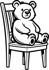 bear sitting in chair