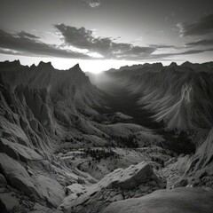 sunset in the mountains