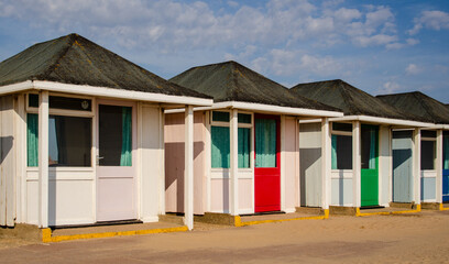 beach huts on the beach
