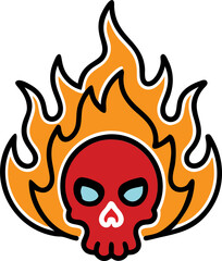 skull with flames