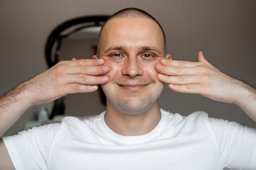 Obraz premium Man Skincare – Face Massage at Home