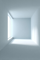 Obraz premium Spacious Empty Room with Natural Light and Soft Shadows