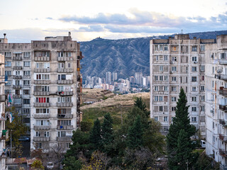 Panoramic view of Vazisubani in Tbilisi, Georgia