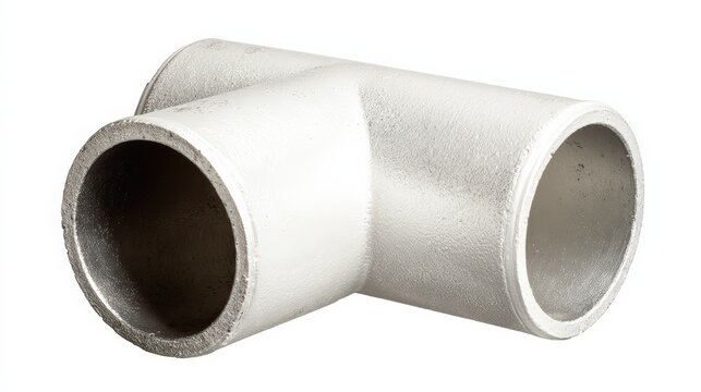 Metal pipe fitting showing a t shaped connector for plumbing applications