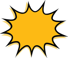 Comic Book Explosion Bubble, Isolated Starburst Speech Template Vector