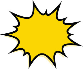 Comic Book Explosion Bubble, Isolated Starburst Speech Template Vector