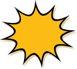 Comic Book Explosion Bubble, Isolated Starburst Speech Template Vector