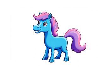 Obraz premium Cartoon horse on a white background