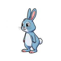 Fototapeta premium Cartoon rabbit on a white background