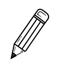 Simple, stylized white pencil graphic