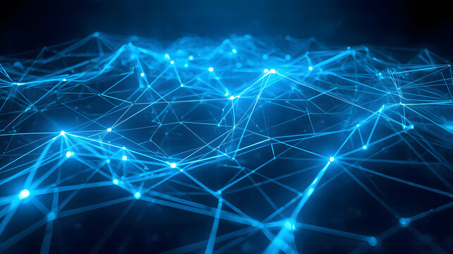 abstract blue background, abstract blue background with waves, Futuristic hologram with intricate wireframe mesh - Powered by Adobe