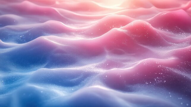 Colorful Abstract Waves in Soft Pink and Blue Gradients with Sparkles