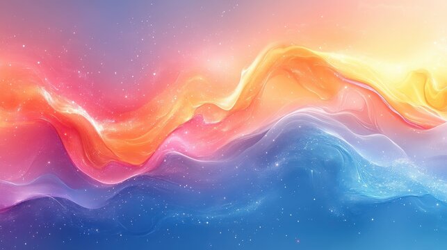 Vibrant Abstract Flowing Waves with Colorful Gradients and Texture