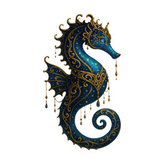 PNG Elegant celestial seahorse illustration