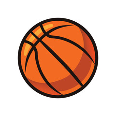Fototapeta premium Vector illustration Orange basketball with black lines on white background sport