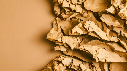 A warm, crumpled brown paper surface fills the right side, offering a rustic texture ideal for crafts, packaging, or background designs in creative projects.