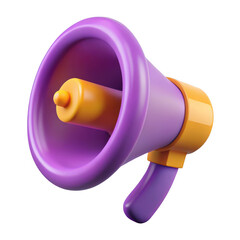3d megaphone isolated on transparent background