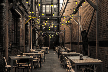 Patio con luces