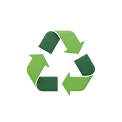 Obraz premium Green recycling symbol, isolated on transparent background