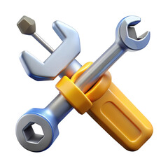 3d tools set isolated on transparent background