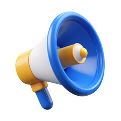 3d megaphone isolated on transparent background