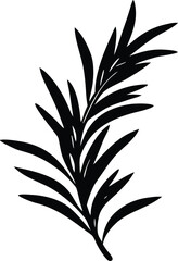  silhouette vector of a rosemary sprig