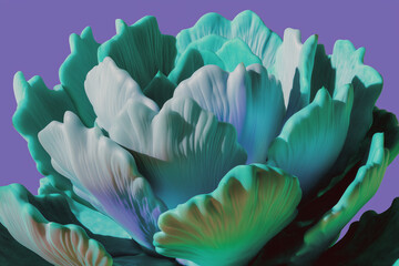 Green succulent plant against purple background