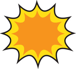 Colorful Comic Explosion Burst Icon with Pop Art Style