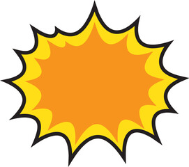 Colorful Comic Explosion Burst Icon with Pop Art Style