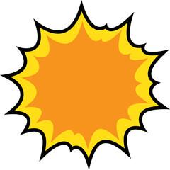 Colorful Comic Explosion Burst Icon with Pop Art Style