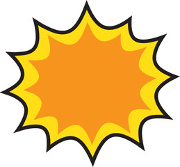 Colorful Comic Explosion Burst Icon with Pop Art Style