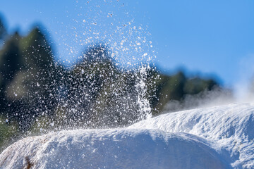 Mammoth Hot Springs, Yellowstone National Park , Wyoming. Hydrothermal System. calcium-carbonate waters. Terrace