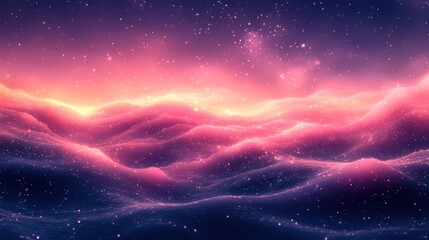 Ethereal Waves of Colorful Mist in a Dreamlike Space Landscape