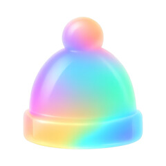 Fototapeta premium PNG Colorful gradient winter hat illustration.