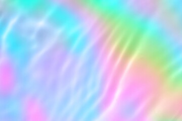Obraz premium Soft pastel iridescent wave texture in pink, blue, green. Reflects 90s, Y2K style, fluid, dreamy pattern. Backgrounds, digital art, modern 2000s visuals, summer themes.