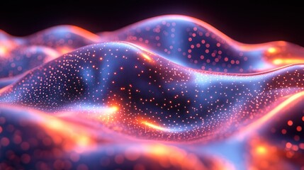 Abstract Colorful Waves with Dynamic Lights and Sparkling Particles