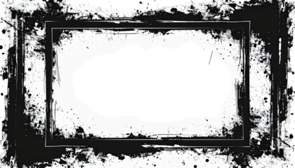 Black blob on textured, framed background