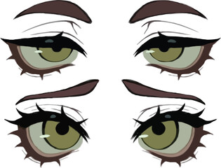 illustration of stylized anime eyes